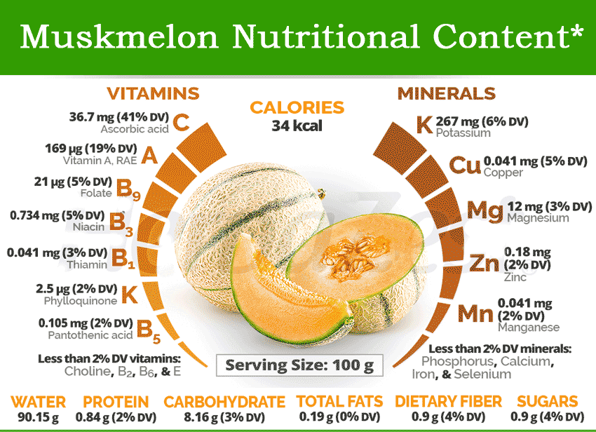 muskmelon nutritional content & benefits
