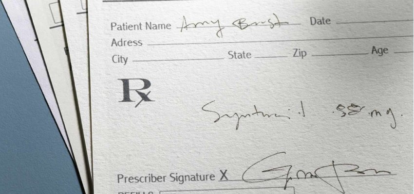 abbreviations written on a prescription paper